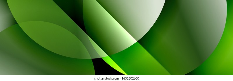 Dynamic trendy geometrical abstract background. Circles, round shapes 3d shadow effects and fluid gradients. Modern overlapping round forms. Vector Illustration For Wallpaper, Banner, Background, Card