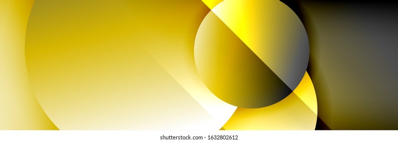 Dynamic trendy geometrical abstract background. Circles, round shapes 3d shadow effects and fluid gradients. Modern overlapping round forms. Vector Illustration For Wallpaper, Banner, Background, Card