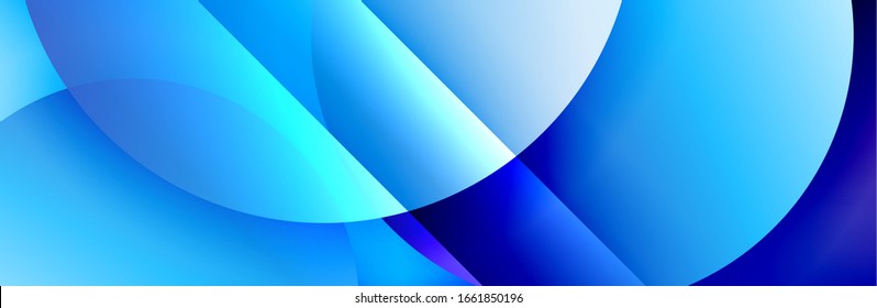 Dynamic trendy geometrical abstract background. Circles, round shapes 3d shadow effects and fluid gradients. Modern overlapping round forms. Vector Illustration For Wallpaper, Banner, Background, Card