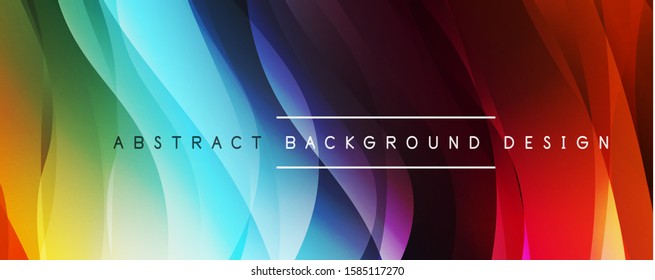 Fondo abstracto del degradado de color de fluido simple y dinámico con efectos de línea. Ilustración vectorial  