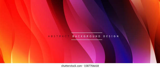 Fondo abstracto del degradado de color de fluido simple y dinámico con efectos de línea. Ilustración vectorial para fondo de escritorio, pancarta, fondo, tarjeta, ilustración del libro, página de inicio