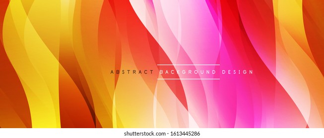 Plano de fundo abstrato do gradiente de cor fluido simples da moda dinâmico com efeitos de linha. Ilustração vetorial para papel de parede, banner, plano de fundo, cartão, ilustração de livro, página inicial