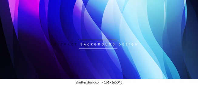 Plano de fundo abstrato do gradiente de cor fluido simples da moda dinâmico com efeitos de linha. Ilustração vetorial para papel de parede, banner, plano de fundo, cartão, ilustração de livro, página inicial