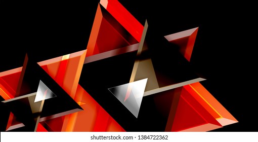 Dynamic triangle composition abstract background, vector illustration