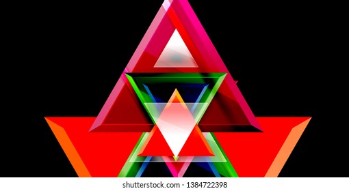 Dynamic triangle composition abstract background, vector illustration