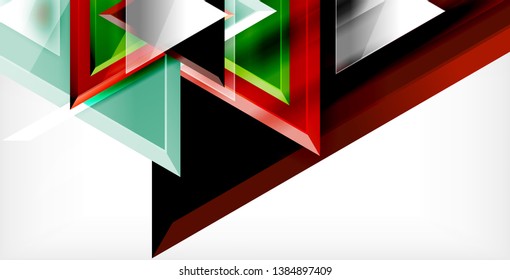 Dynamic triangle composition abstract background, vector illustration