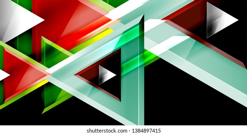 Dynamic triangle composition abstract background, vector illustration