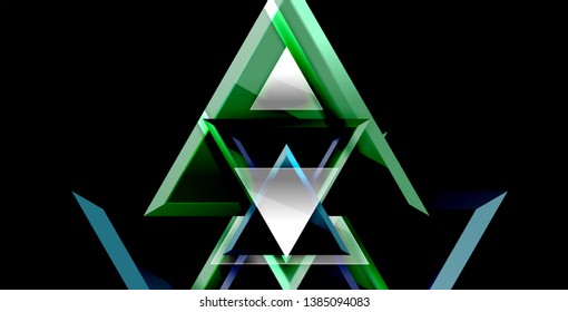 Dynamic triangle composition abstract background, vector illustration