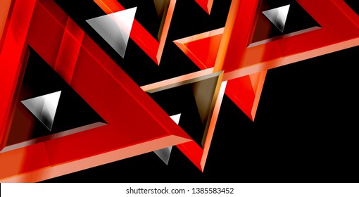 Dynamic triangle composition abstract background, vector illustration