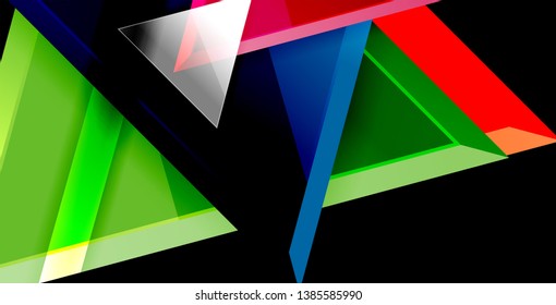 Dynamic triangle composition abstract background, vector illustration