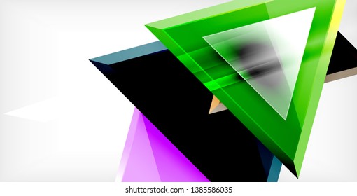 Dynamic triangle composition abstract background, vector illustration