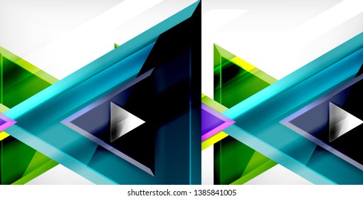Dynamic triangle composition abstract background, vector illustration