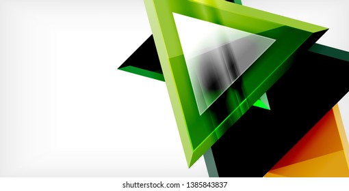 Dynamic triangle composition abstract background, vector illustration