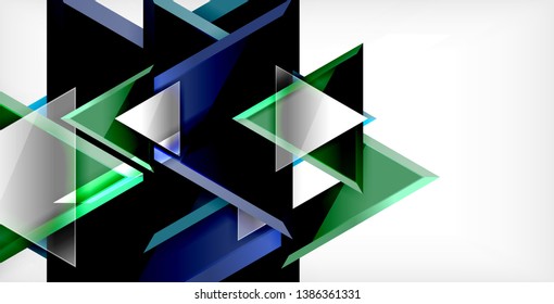 Dynamic triangle composition abstract background, vector illustration