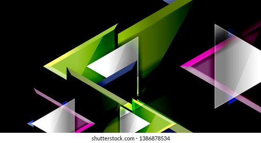 Dynamic triangle composition abstract background, vector illustration
