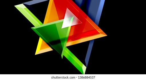 Dynamic triangle composition abstract background, vector illustration