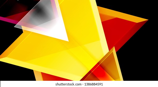 Plano de fundo abstrato de composição de triângulo dinâmico, ilustração de vetor