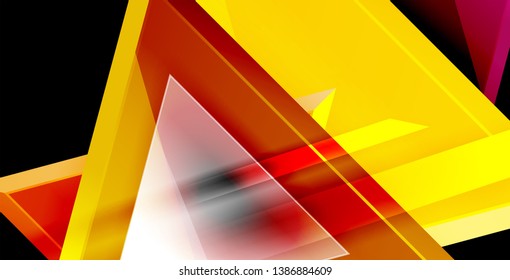 Dynamic triangle composition abstract background, vector illustration