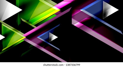 Dynamic triangle composition abstract background, vector illustration