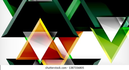Dynamic triangle composition abstract background, vector illustration