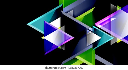 Dynamic triangle composition abstract background, vector illustration