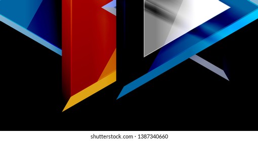 Dynamic triangle composition abstract background, vector illustration