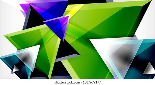 Dynamic triangle composition abstract background, vector illustration
