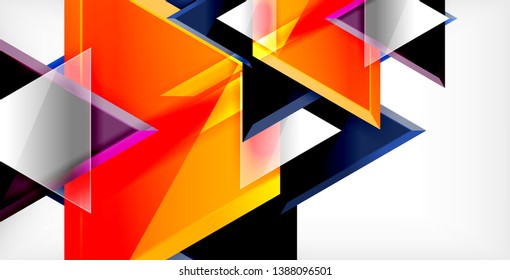 Dynamic triangle composition abstract background, vector illustration