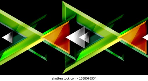 Dynamic triangle composition abstract background, vector illustration