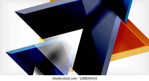 Dynamic triangle composition abstract background, vector illustration