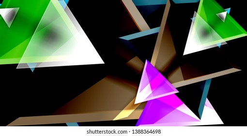 Dynamic triangle composition abstract background, vector illustration