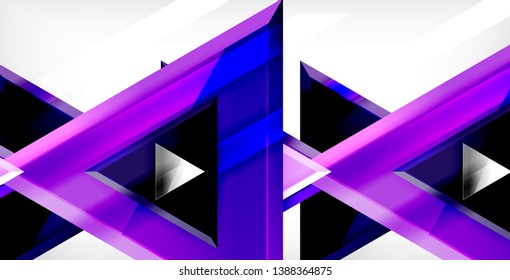 Dynamic triangle composition abstract background, vector illustration