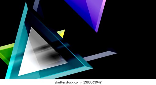 Plano de fundo abstrato de composição de triângulo dinâmico, ilustração de vetor