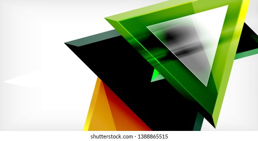 Dynamic triangle composition abstract background, vector illustration