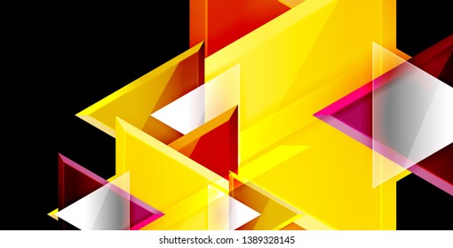Dynamic triangle composition abstract background, vector illustration