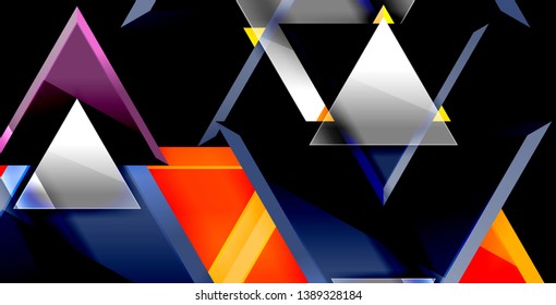 Dynamic triangle composition abstract background, vector illustration
