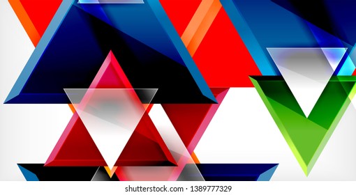 Dynamic triangle composition abstract background, vector illustration