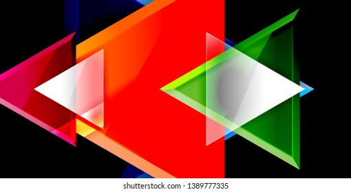 Dynamic triangle composition abstract background, vector illustration