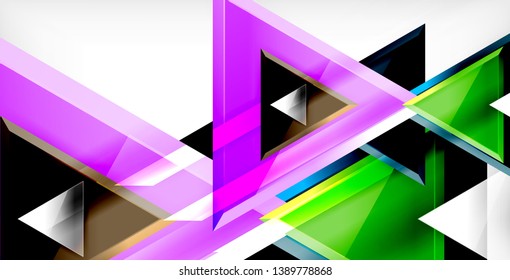 Dynamic triangle composition abstract background, vector illustration