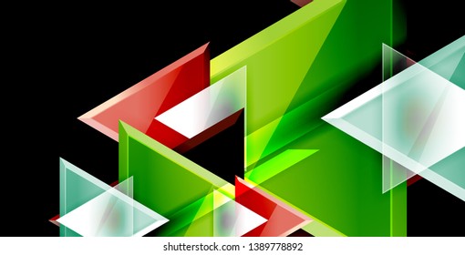 Dynamic triangle composition abstract background, vector illustration