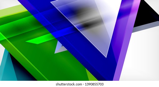Dynamic triangle composition abstract background, vector illustration