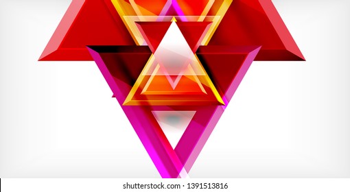 Dynamic triangle composition abstract background, vector illustration