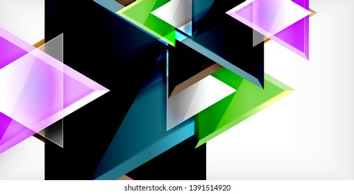 Dynamic triangle composition abstract background, vector illustration