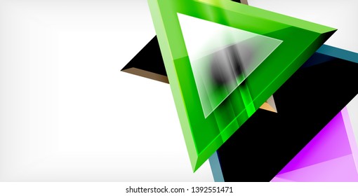 Dynamic triangle composition abstract background, vector illustration
