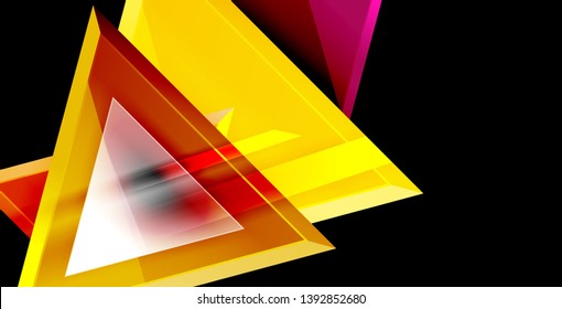 Dynamic triangle composition abstract background, vector illustration