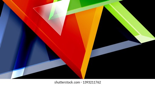Plano de fundo abstrato de composição de triângulo dinâmico, ilustração de vetor