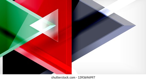 Dynamic triangle composition abstract background, vector illustration