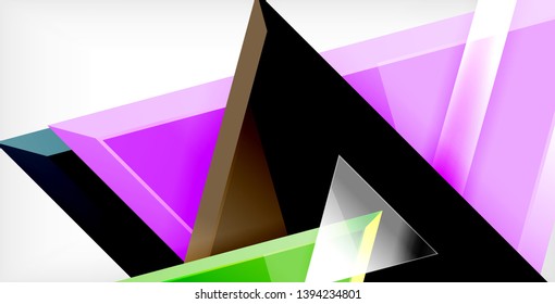 Dynamic triangle composition abstract background, vector illustration