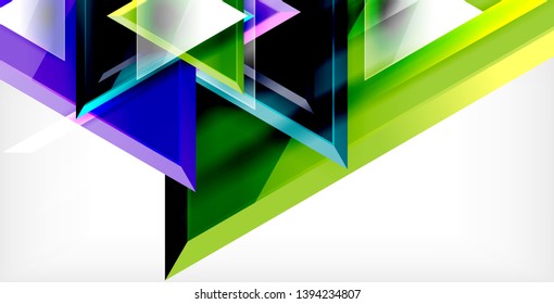 Dynamic triangle composition abstract background, vector illustration