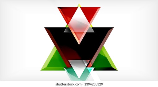 Dynamic triangle composition abstract background, vector illustration